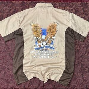 Y2K Rolling Thunder Bikerwear USA Button Down
